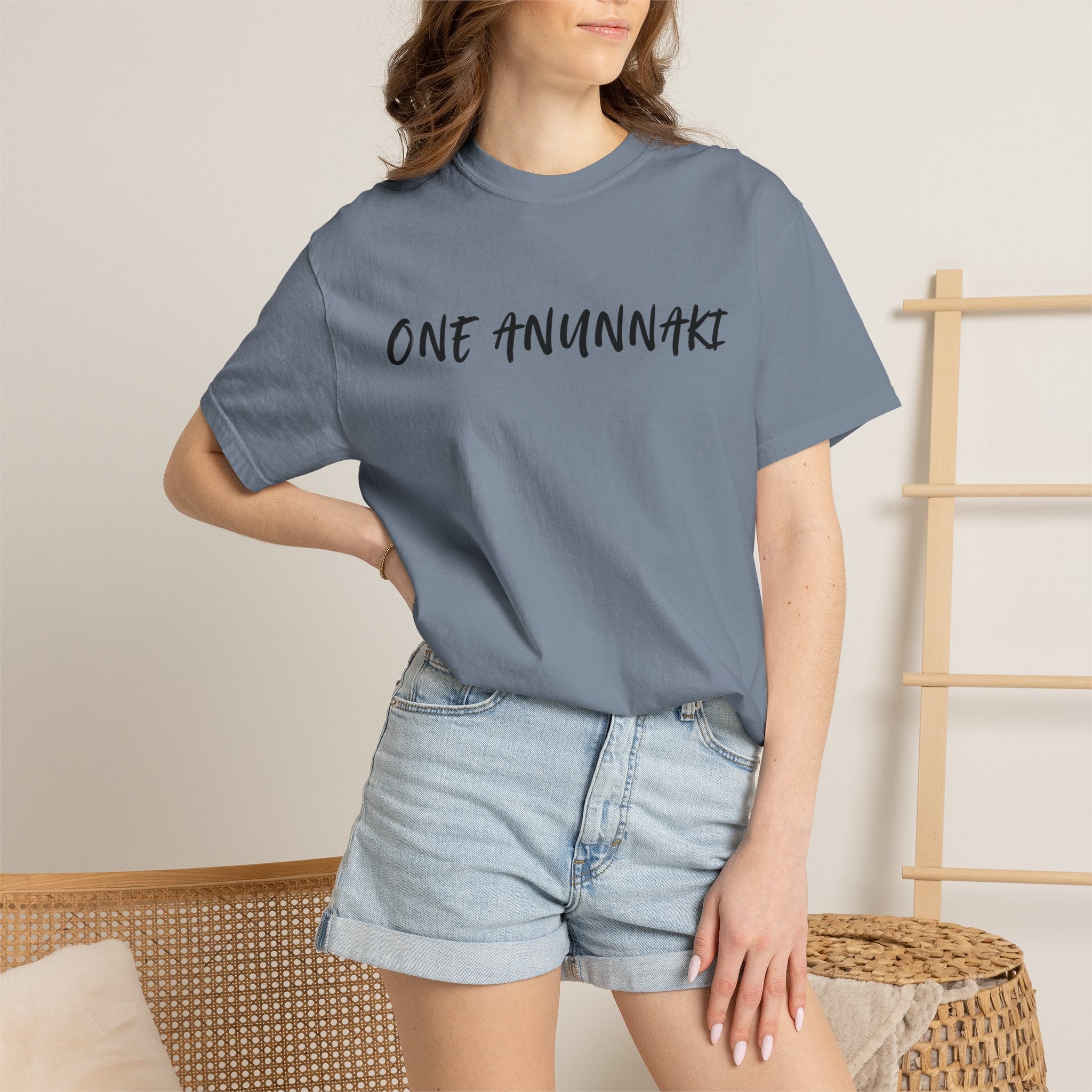 One Anunnaki T-Shirt — Aztec Warrior Graphic Tee with “One Anunnaki: Supplements Above The Rest”