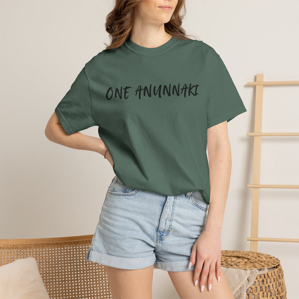One Anunnaki T-Shirt — Aztec Warrior Graphic Tee with “One Anunnaki: Supplements Above The Rest”