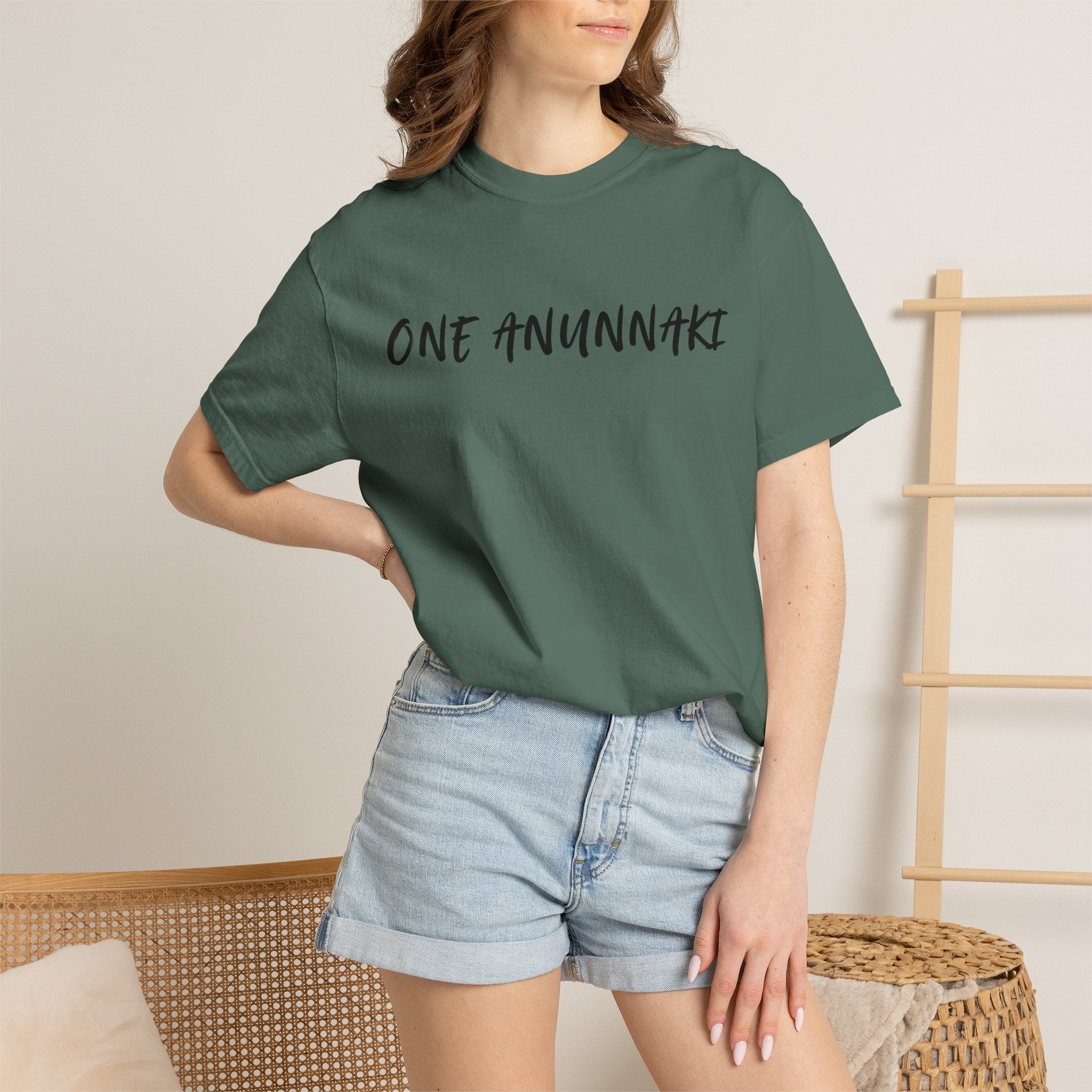 One Anunnaki T-Shirt — Aztec Warrior Graphic Tee with “One Anunnaki: Supplements Above The Rest”