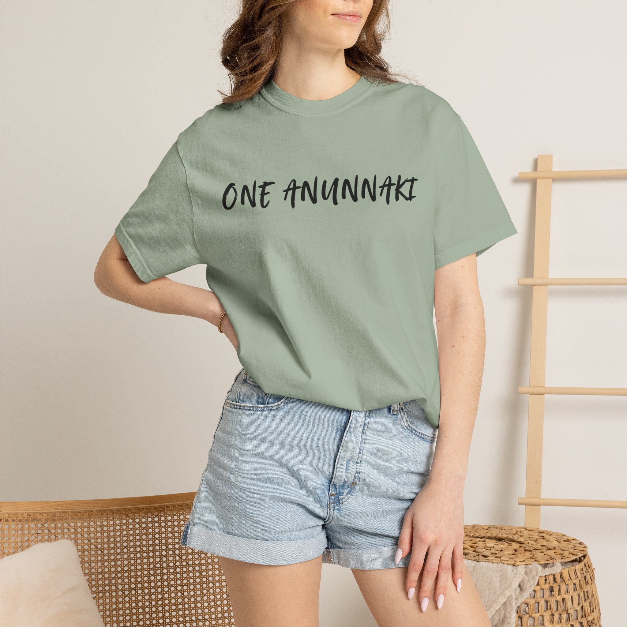 One Anunnaki T-Shirt — Aztec Warrior Graphic Tee with “One Anunnaki: Supplements Above The Rest”