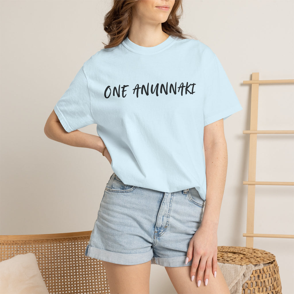 One Anunnaki T-Shirt — Aztec Warrior Graphic Tee with “One Anunnaki: Supplements Above The Rest”