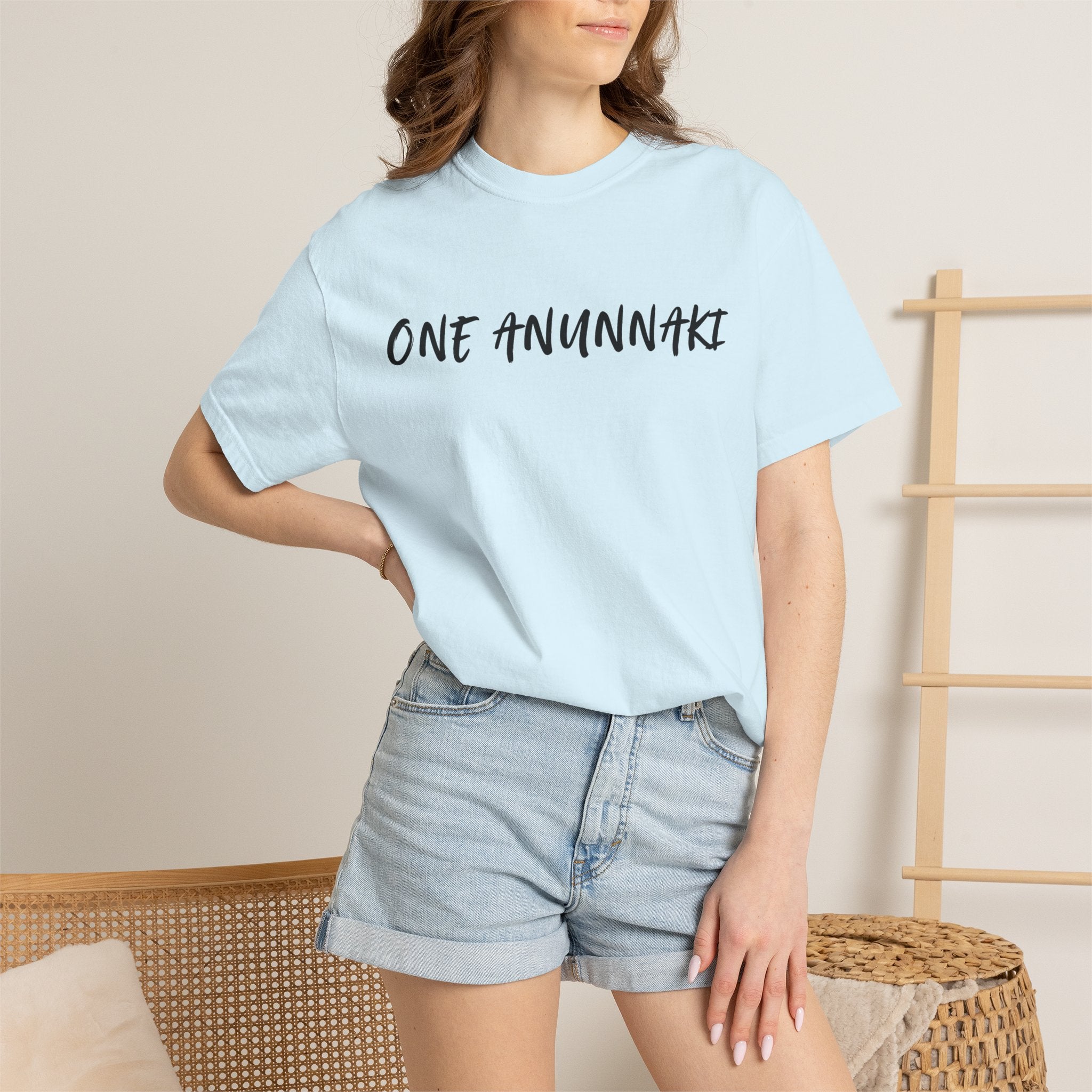One Anunnaki T-Shirt — Aztec Warrior Graphic Tee with “One Anunnaki: Supplements Above The Rest”