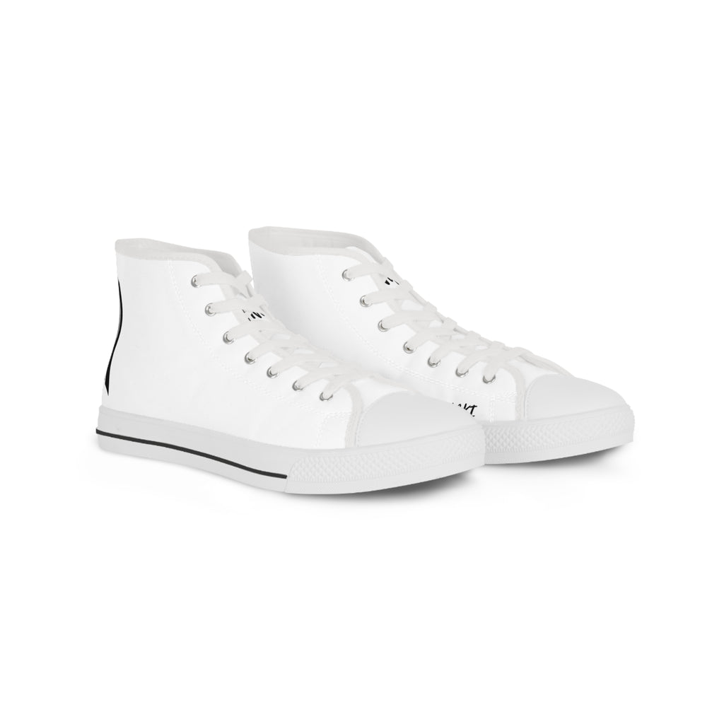 Classic White High-Top Sneakers — Men's Casual Canvas Trainers