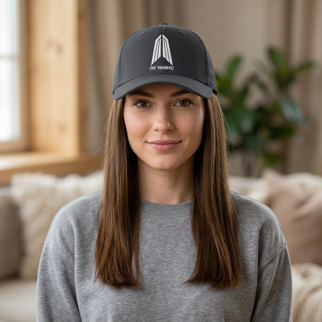 Embroidered 'One Harm' Geometric Logo Mid-Profile Baseball Cap