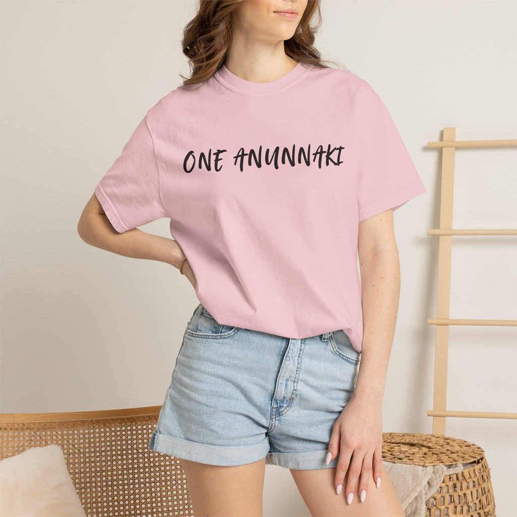 One Anunnaki T-Shirt — Aztec Warrior Graphic Tee with “One Anunnaki: Supplements Above The Rest”