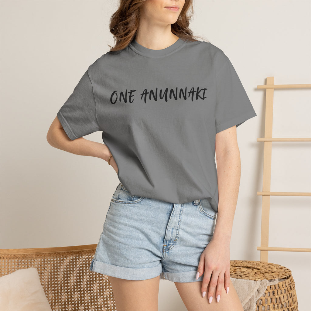 One Anunnaki T-Shirt — Aztec Warrior Graphic Tee with “One Anunnaki: Supplements Above The Rest”