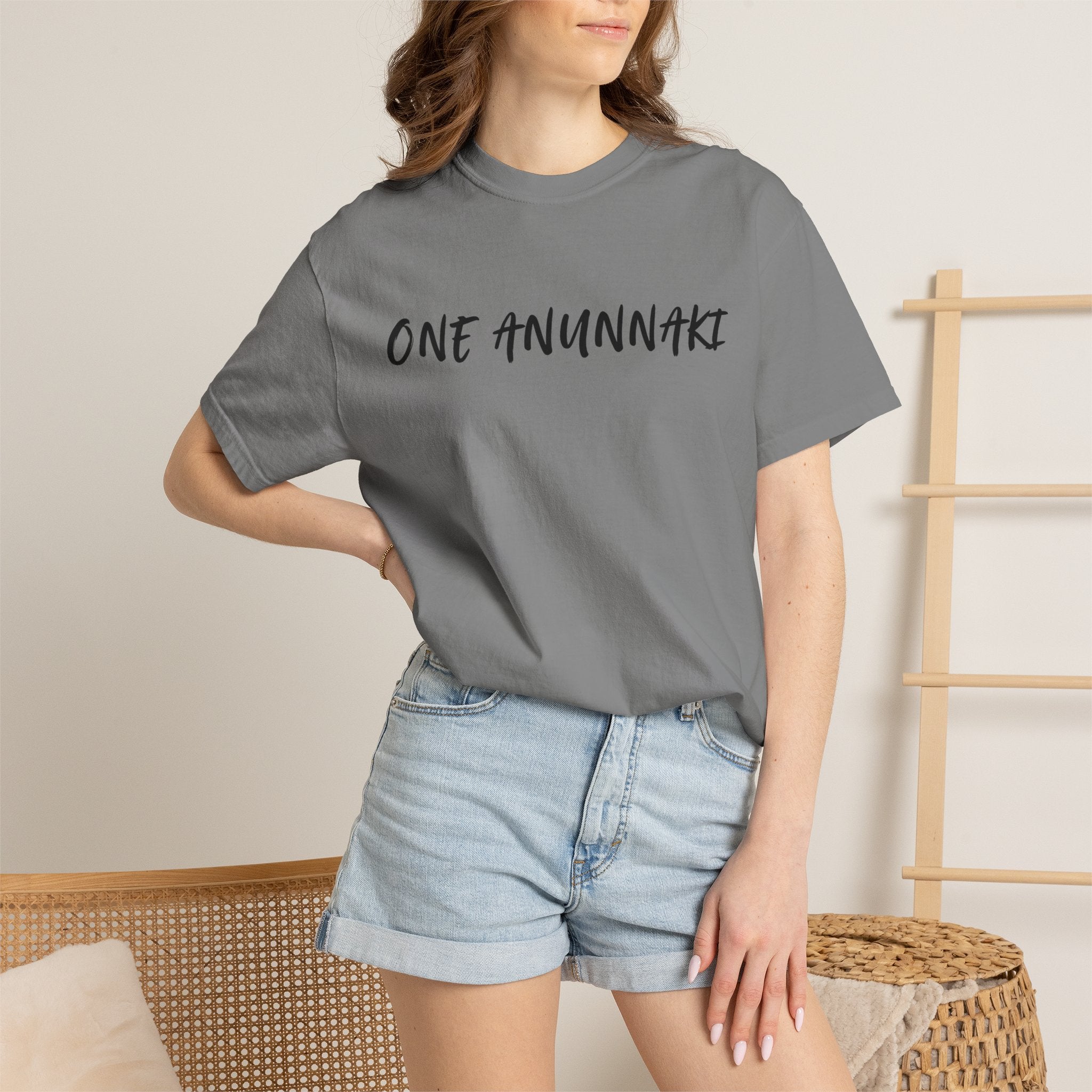 One Anunnaki T-Shirt — Aztec Warrior Graphic Tee with “One Anunnaki: Supplements Above The Rest”
