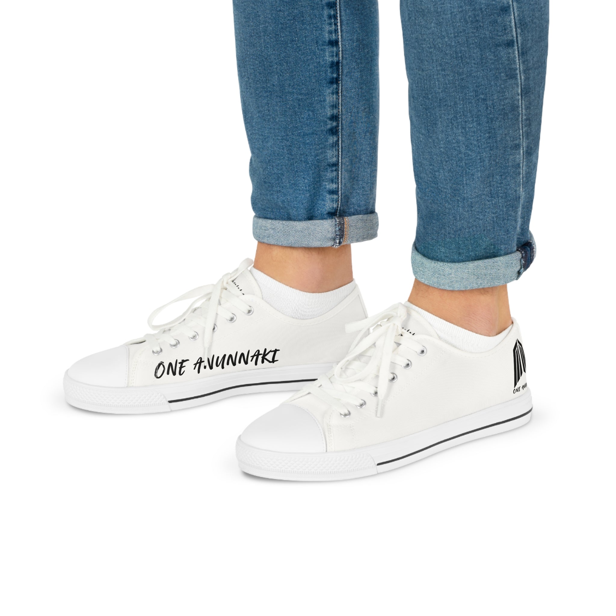 Low Top Sneakers — Classic White Canvas Mens Shoes