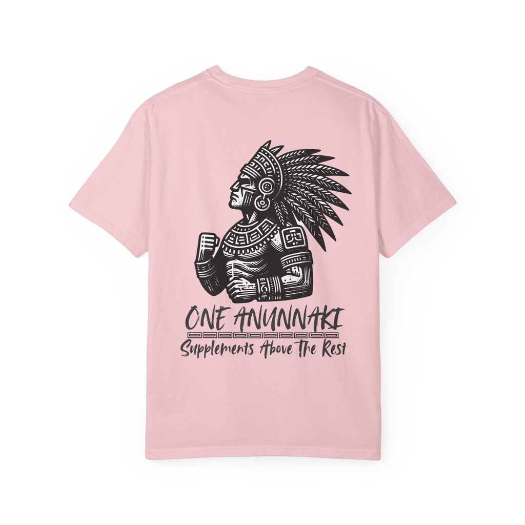 One Anunnaki T-Shirt — Aztec Warrior Graphic Tee with “One Anunnaki: Supplements Above The Rest”
