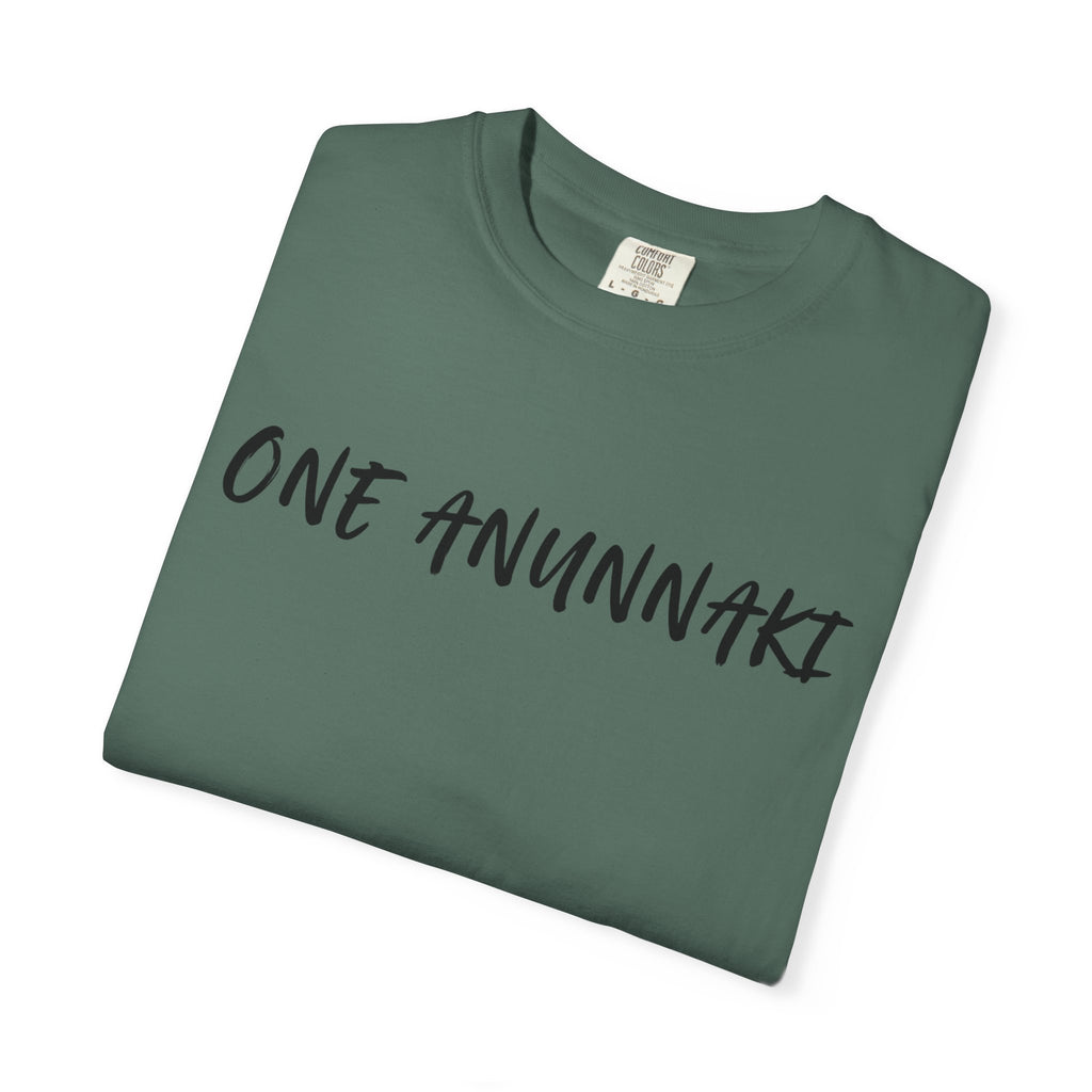One Anunnaki T-Shirt — Aztec Warrior Graphic Tee with “One Anunnaki: Supplements Above The Rest”