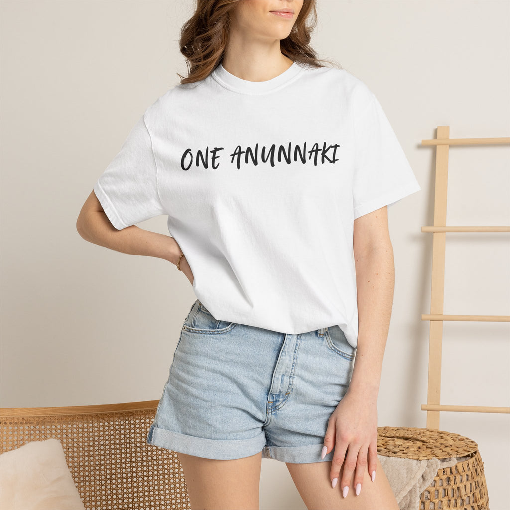 One Anunnaki T-Shirt — Aztec Warrior Graphic Tee with “One Anunnaki: Supplements Above The Rest”