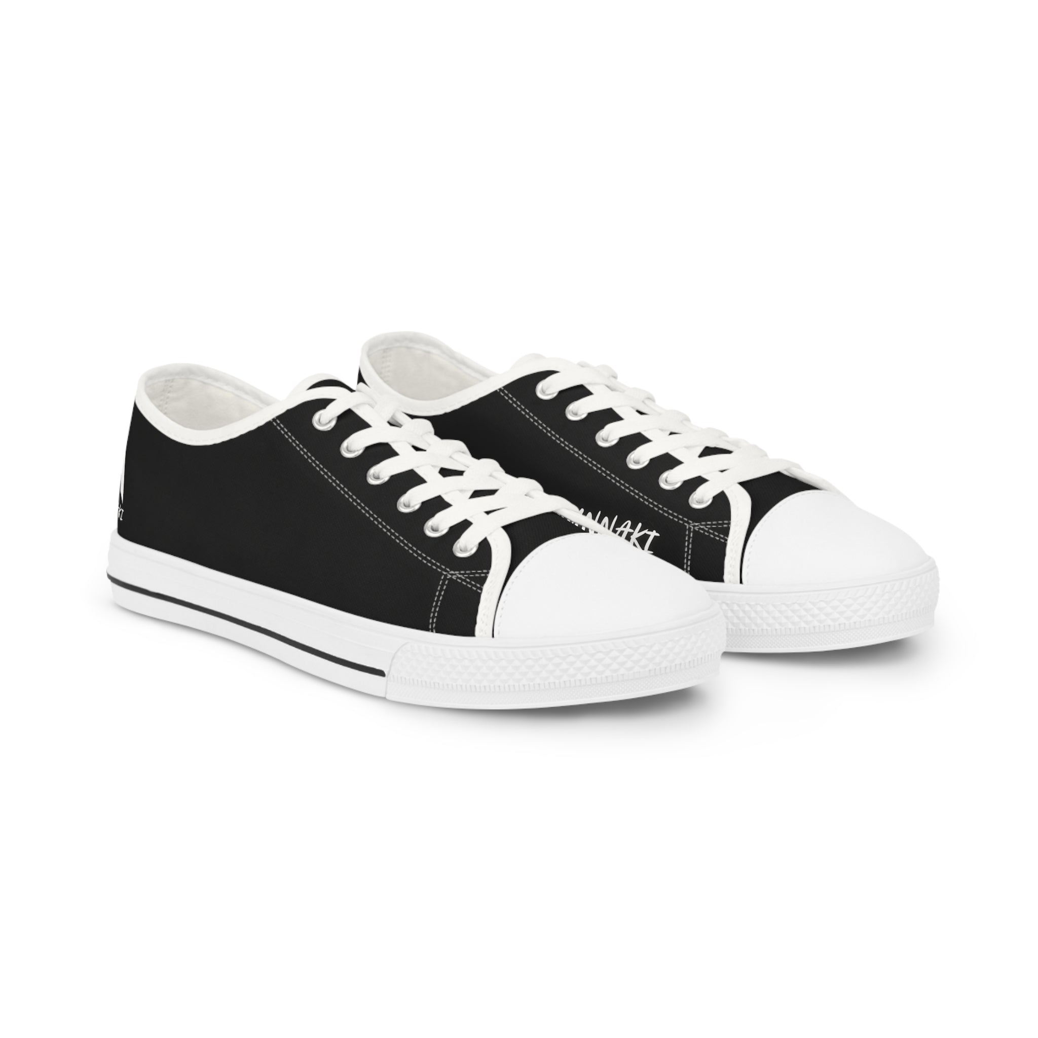 Men's Low Top Sneakers — Minimal White Canvas Casual Shoes