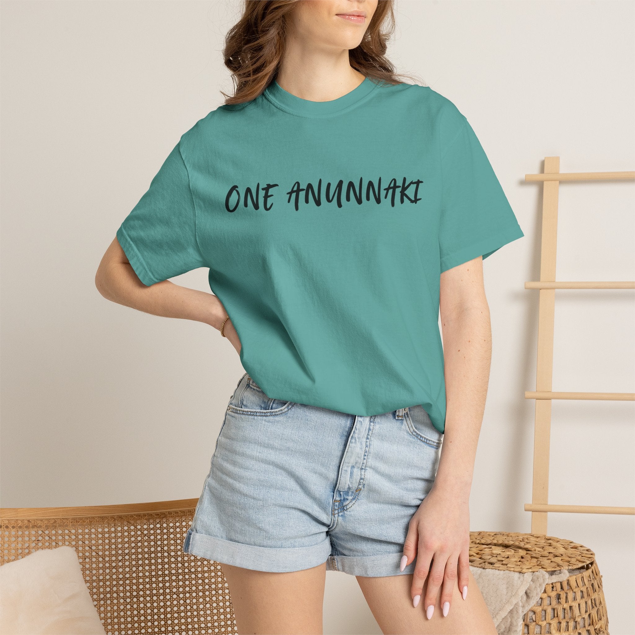One Anunnaki T-Shirt — Aztec Warrior Graphic Tee with “One Anunnaki: Supplements Above The Rest”