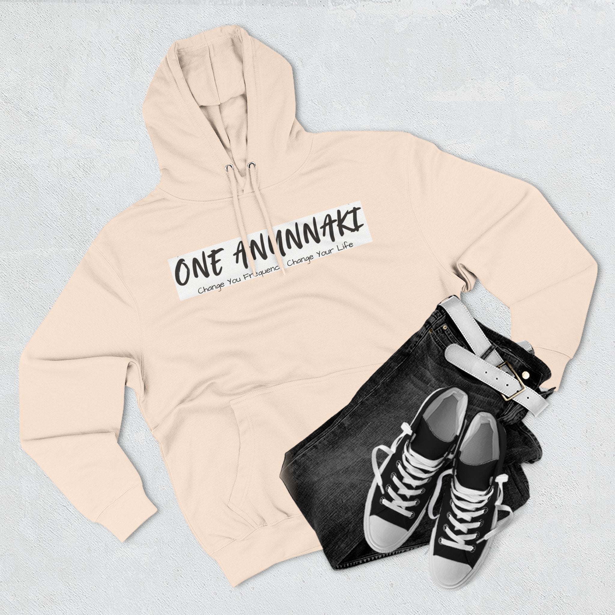 One Avvnnaki Hoodie | Handwritten Script Logo, White Pullover Hoodie